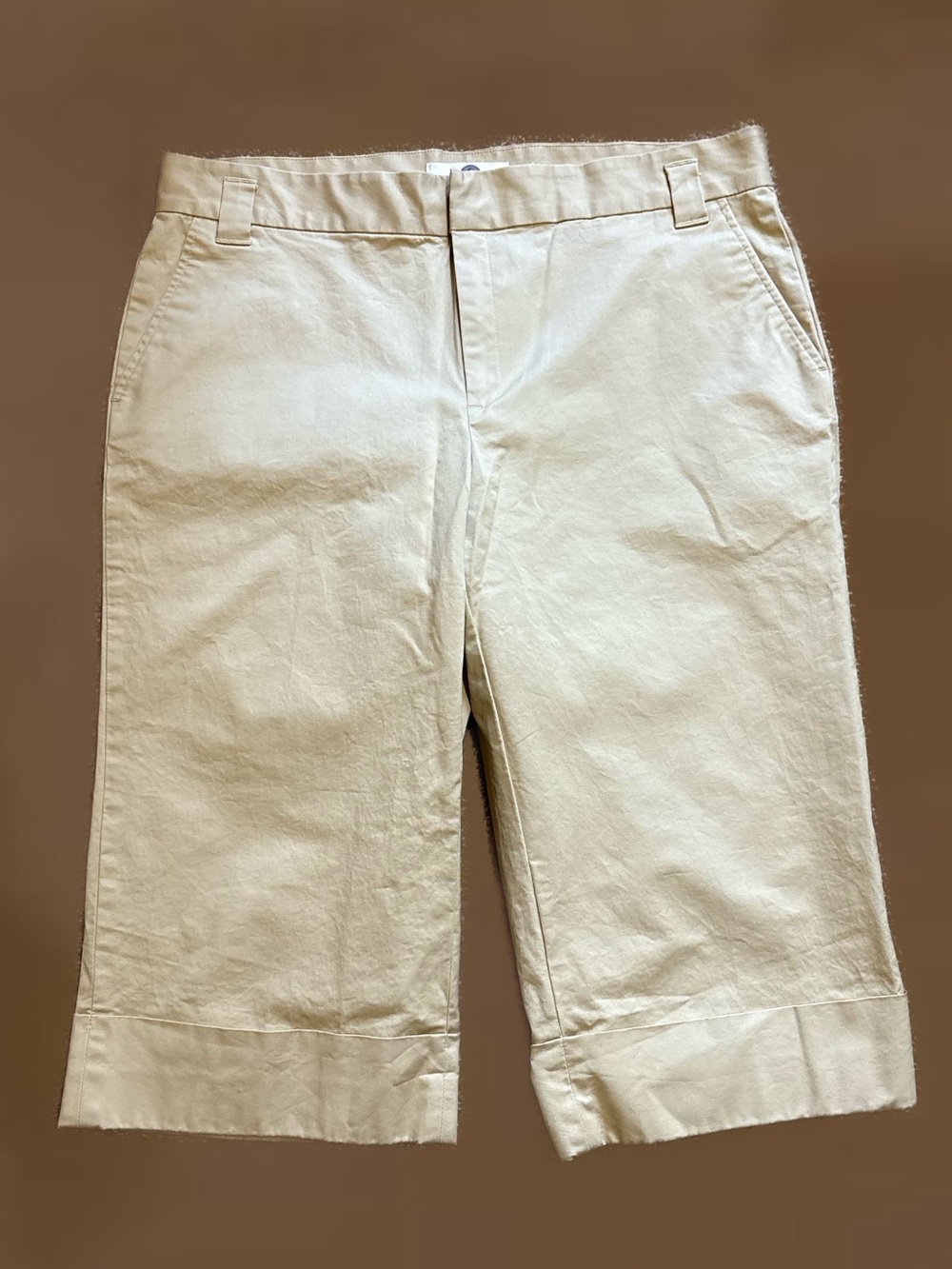 Weatherproof Garment Company Tan Cuffed Capri Stretchy Cropped Pants Size 12